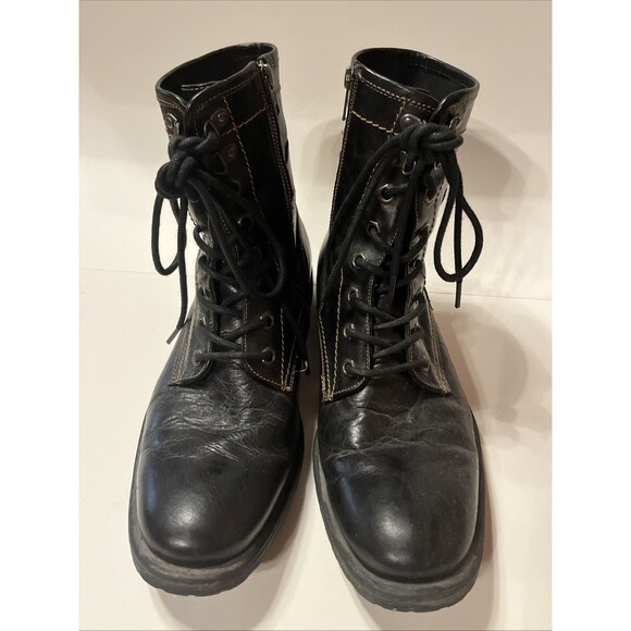 ASTON GREY Collection Rockcastle Black Leather Lace Up Zip Boots Mens 11 US NICE main image 6